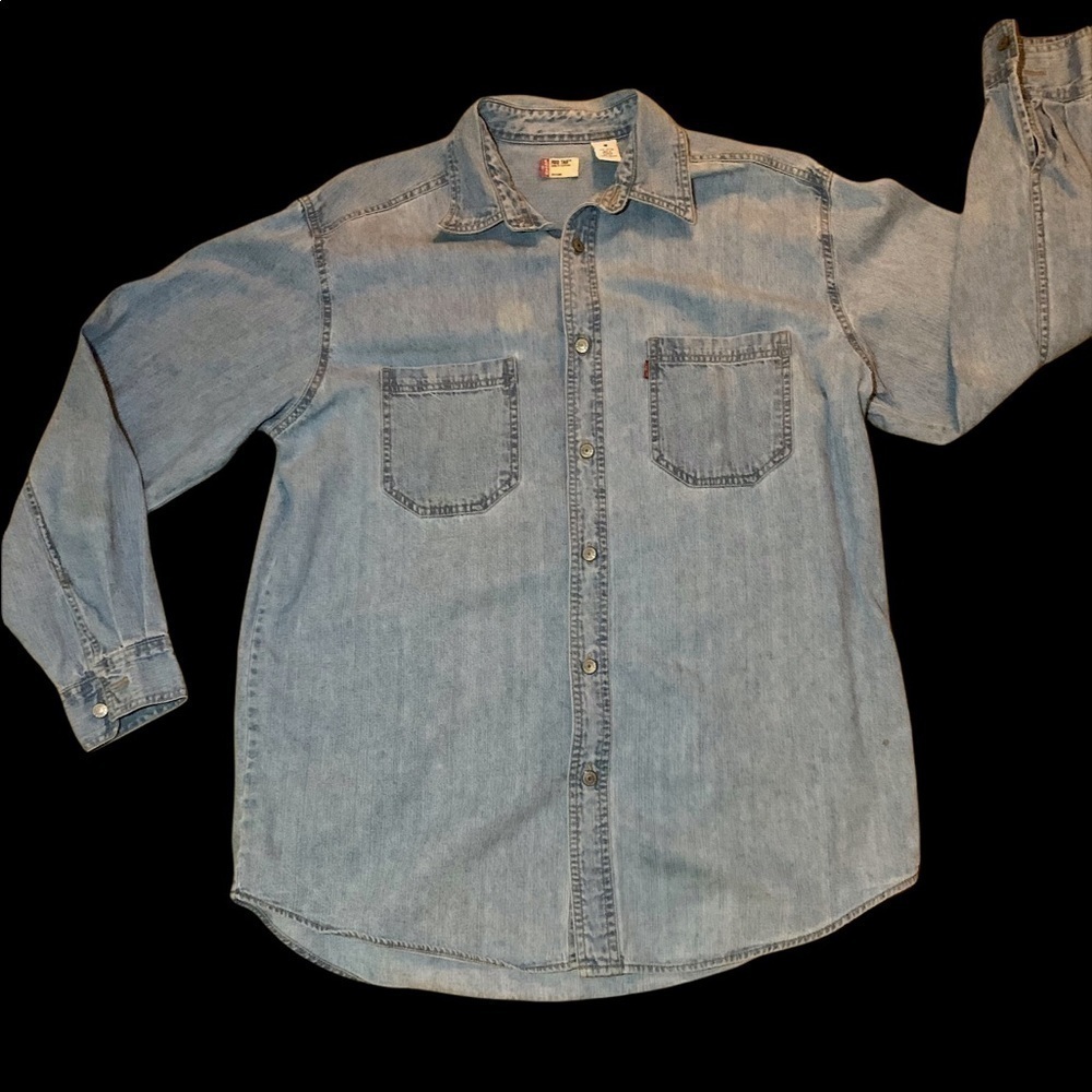 Vintage Levis Red Tab Denim Shirt Men's Med - Picture 3 of 7